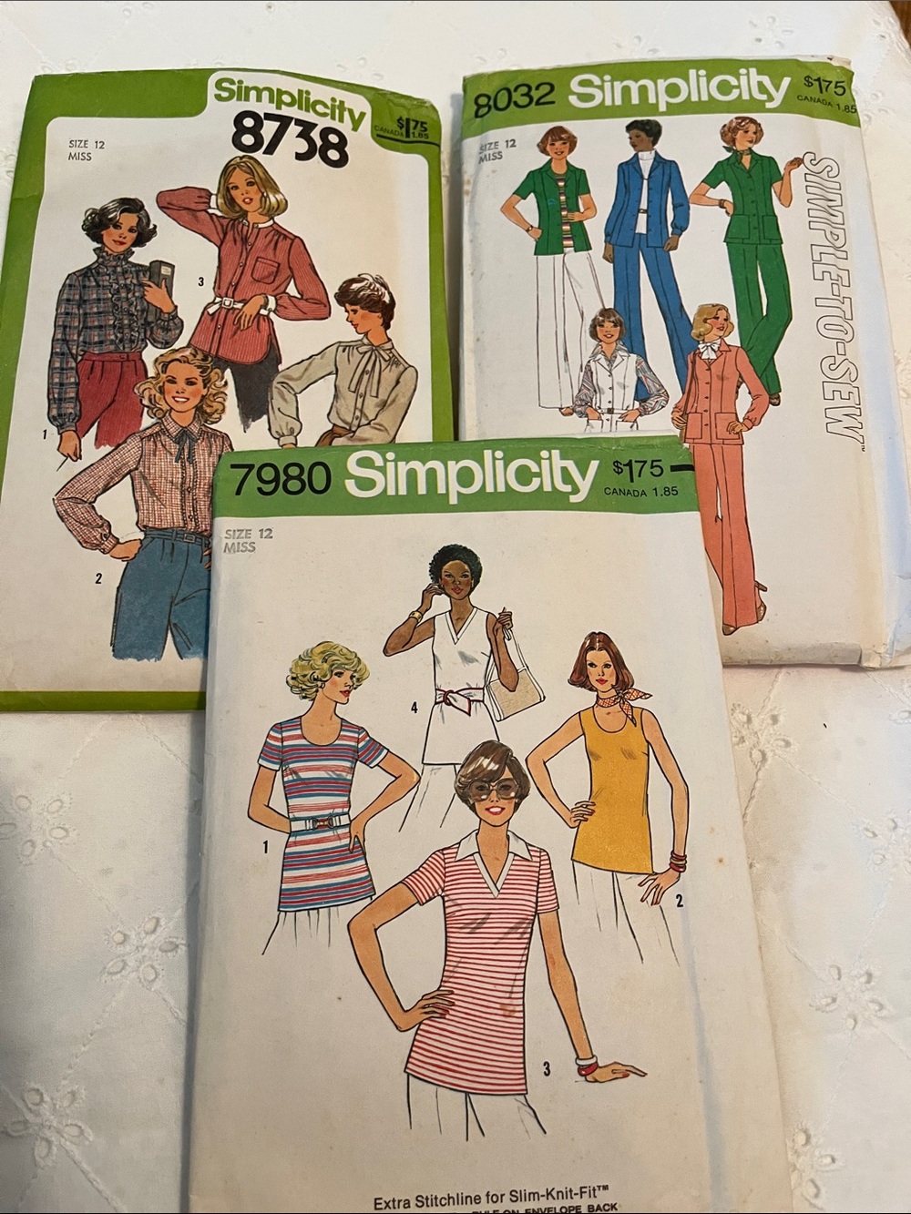 Simplicity Women’s Vintage Tops and Pants Sewing Patterns7980-8032-8738